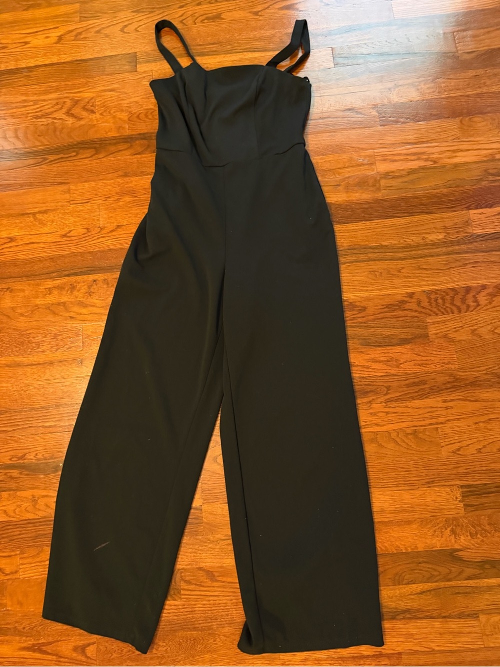 Black Wide-Leg Jumpsuit with Straps - Women
